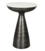 Moe's Font Side Table in White Marble & Aluminum FI-1032-18 New In Box $499