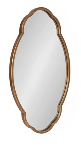 Kate and Laurel 18 x 30 inches Oval Wall Mirror, Gold New In Box $299