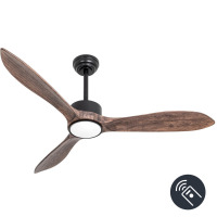 Wrought Studio&trade; 52-inch Indoor Outdoor Ceiling Fan With Light And Remote Control, Dark Gray Wooden Blades, Silent Reversible Dc Motor, Lighted Memory, 6-speed Airflow New Open Box $299