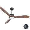 Wrought Studio&trade; 52-inch Indoor Outdoor Ceiling Fan With Light And Remote Control, Dark Gray Wooden Blades, Silent Reversible Dc Motor, Lighted Memory, 6-speed Airflow New Open Box $299