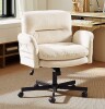 Bestier 26.77-in W White Criss Cross Office Chair with Flip-Up Arms and Swivel Wheels and Thick Cushion $299