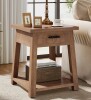 Millwood Pines Side Table with Drawer, 2 -Tier Wooden End Table with Shelf Storage New In Box $299