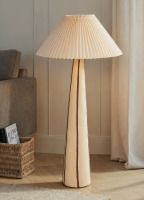 Rowena Interiors Stoneware Floor Lamp with Tapered Base and Pleated Shade $399