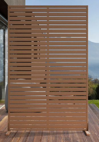 ChicFurnit 72"H Outdoor Privacy Screen Fence - 6-Panel Weather-Resistant HDPE Room Divider, Windproof Heavy Duty Freestanding Partition with Ground Stakes for Patio, Garden, Backyard, Balcony - Brown New In Box $299