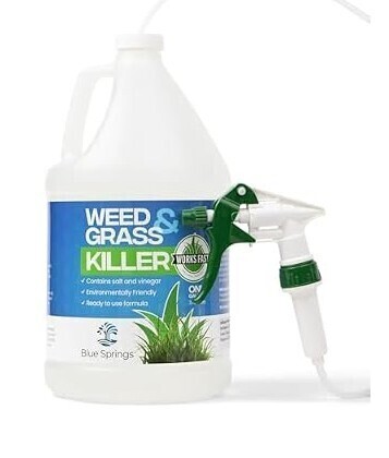 Blue Springs Vinegar Weed & Grass Killer | Fast Acting & Ready To Use Formula Is All Natural | Child & Pet Safe | No Artificial Chemicals | (One Gallon) New