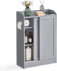 VASAGLE Narrow Storage Cabinet, Slim Floor Cabinet with Sliding Doors, Toilet Paper Holder and Brush Compartment, for Bathroom and Living Room, 7.9 x 23.6 x 31.5 Inches, Dove Gray New In Box $199