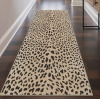 Latitude Run&reg; Savanna Animal Print Machine Washable Leopard Black Brown Indoor Runner Rug With Non-Slip Backing, Runner 2' x 7' New $99