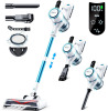QikCln Cordless Vacuum Cleaner, 8 in 1 Rechargeable Vacuum Cleaner for Home with LED Display and LED Brush Headlight, Powerful Suction for Carpet and Hard Floor Pet Hair-Green, QC-VC01 On Working $299