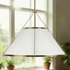 SCXL ILLUME Natural Conical Ivory Linen Pendant Light for Kitchen Island, 24 Inch Modern Industrial Brass Metal Cage Ceiling Light with Adjustable Design, Elegant Light Fixture for Living Room, Dining Room New Shelf Pull $399