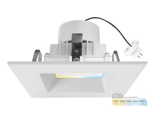 NUWATT 4" Inch Square MR16 LED Retrofit 12v Recessed Downlights - 5CCT 2700K-5000K - 660LM - GU5.3 Base New In Box $79