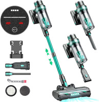 QikCln Cordless Vacuum Cleaner - 30KPa Powerful Stick Vacuum, LED Display, Three Modes, 40 Mins Runtime Rechargeable Handheld Vacuum for Pet Hair Hardwood Carpet - Green New In Box $299