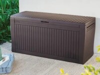 Keter Comfy 71 Gallon Durable Resin Outdoor Storage and Organization Deck Box Ideal For Garden Patio Furniture and Supplies New In Box $199