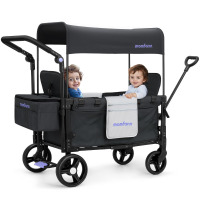 MOMFANN 2-Kid Wagon Stroller, Foldable Baby Wagon with Removable Canopy | All-Terrain Foldable Baby Wagon Adjustable Push & Pull Handle, 5-Point Harness, Footwell, Large Storage Bag, Dark Gray New In Box $299
