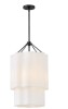 Hinkley Gwen 16" Wide Black Pendant Light with Linen Shade New In Box $599