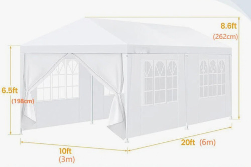 TOOLUCK 10x20 FT Canopy Party Tent with 6 Removable Sidewalls, Waterproof Outdoor Shelter New In Box $299