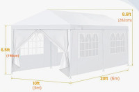 TOOLUCK 10x20 FT Canopy Party Tent with 6 Removable Sidewalls, Waterproof Outdoor Shelter New In Box $299