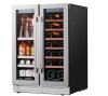 Ca'Lefort 24 in. 20-Bottle Wine and 60 Can Beverage Cooler Dual Zone Refrigerator Under-Counter or Freestanding French Door Fridge On Working $899