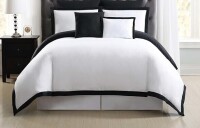 TRULY SOFT Everyday Hotel Border Black 7 Piece Full/Queen Duvet Set $199