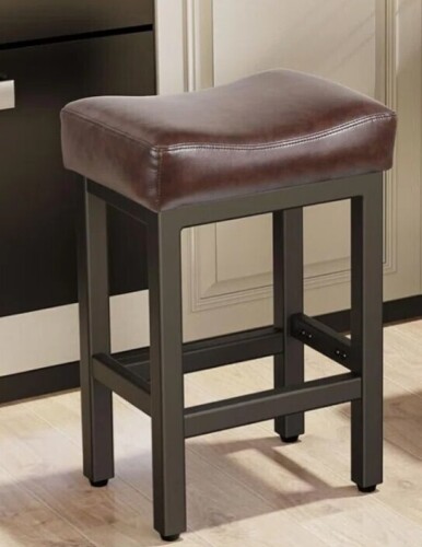 17 Stories Counter Height Bar Stool For Kitchen Island Counter Bonded Leather Kitchen Stool With Thick Saddle Seats & Heavy Duty Metal Base Easy Assembly New In Box $299