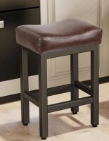 17 Stories Counter Height Bar Stool For Kitchen Island Counter Bonded Leather Kitchen Stool With Thick Saddle Seats & Heavy Duty Metal Base Easy Assembly New In Box $299