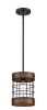 Westinghouse Indoor Pendant 1 Light - Barnwood Matt Black Accents - Cage Shade - Langston Collection New in Box $199
