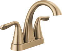 Delta Arvo Centerset Bathroom Faucet, Champagne Bronze 2-Handle Bathroom Faucet, Delta Bathroom Sink Faucet, Gold 3-Hole Bathroom Faucet, Champagne Bronze New In Box $299