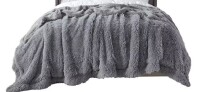 Bedsure-PV Fleece Blanket Brushed With Longfur Queen Size Grey New in Box $199