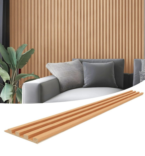 Art3d 4-Piece 104'' x 5.7''x 0.67'' Solid Wood Slat Wall Panels for Interior and Ceiling Decor, Oak New Open Box $299