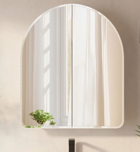 Wrought Studio&trade; High-End Luxury Design Double Door Tempered Glass Mirror Medicine Cabinet, 27.6'' H X 23.6'' W X 5'' D, New In Box $299