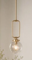 Etta Avenue&trade; Alec 1-Light Globe Mini Pendant / Rowena Interiors Reclaimed Glass and Metal LED Table Lamp with Touch Sensor and Pleated Design in Antique Brass Finish New In Box Assorted $299