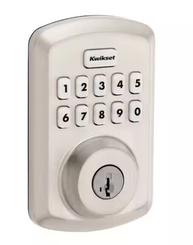 Kwikset Powerbolt 250 10-Button Keypad Satin Nickel Transitional Electronic Deadbolt Door Lock $199