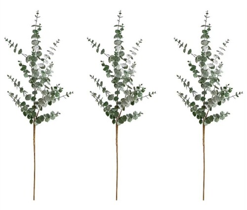 Nearly Natural 40-in Artificial Eucalyptus Stems - Set of 3 / Ophelia & Co. Artificial Flowers For Outdoors Fake Plants, 12 Bundles Faux Fuchsia Morning Glory UV Resistant Look Real Silk Flowers For Outside Planter Front Door Porch Patio Yard Fall Autumn 