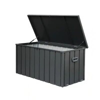 Outdoor Living 160 Gal. Dark Grey Metal Deck Box, New in Box $299