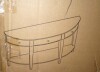Flieks Modern Curved Console Table Sofa Table with 3 Drawers and 1 Shelf, Black, New in Box $299 - 2