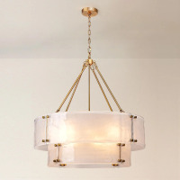 Edishine 12-Light 2-Tier Frosted Glass Chandelier (32"), New in Box $999