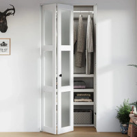 SmartStandard 78" Frosted Glass Bi-fold Door with Installation Hardware Kit for 80" Door Opening Height, New in Box $299
