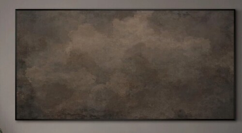 SIGNLEADER Extra Large Wall Art Fabric Print - Neutral Cloudy Abstract Illustration, Soft Atmospheric Design Artwork Decor for Living Room or Bedroom - "Frame Assembly Required (Unfinished Frame)", 36" H x 72" W New In Box $299