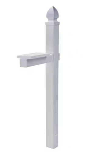 Gibraltar Mailboxes Whitley 57 in. White PVC Mailbox Post New In Box $199