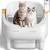 Thereye Self Cleaning Cat Litter Box, Open-Top Automatic Litter Box with APP Control, Safety Sensor and 10L Large Waste Bin, Smart Kitty Litter Boxes with Trash Bags and Mat for Multiple Cats New In Box $299