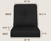 Latitude Run&reg; Adwin Outdoor 4"Deep 2-Piece Seat&Back Cushion Set With Olefin Fabric (Cushions Only) New In Box $199