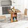 Gracie Oaks Small Dining Table For 2-4, 31.5" Square Kitchen Table With Storage For Dining Room, Space Saving, Dark Brown New in Box $299