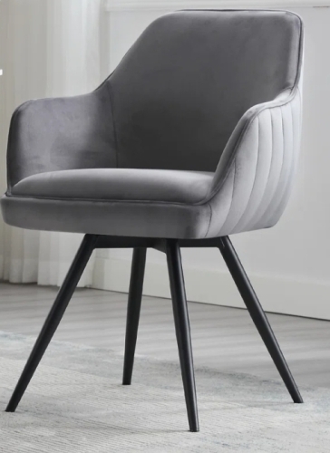 Corrigan Studio Swivel Dining Armchair, Gray Velvet, New in Box $499