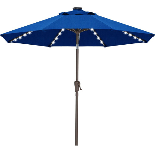 Arlmont & Co. 9 FT Lighted Patio Olefin Umbrella, Blue, New in Box $399