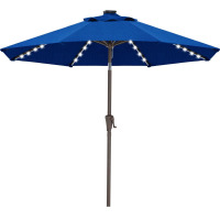 Arlmont & Co. 9 FT Lighted Patio Olefin Umbrella, Blue, New in Box $399