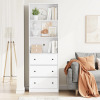 Latitude Run 70.9'' H X 23.6'' W Standard Bookcase Cabinet with 2 Open Shelves and 3 Drawers, White, New in Box $299