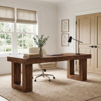 One Allium Way 86.6" Extra-Long Two Person Desk, Double Computer Writing Table for Home Office, New Open Box $399