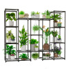 Trent Austin Design&reg; Large Plant Stand Indoor Outdoor Metal Plant Shelf Waterproof Plant Rack for Multiple Plants Wide Flower Stand for Patio Balcony Garden Black New Shelf Pull $99