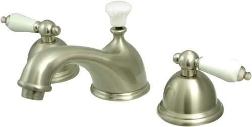 Kingston Satin Nickel 2 Handle Widespread Bathroom Faucet w Pop-up KS3968PL New In Box $399