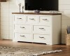 Ebern Designs Horizontal Dressser With 7 Ample & Rustic Elegance Drawers New In Box $399