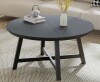 Gaomon Industrial 36 Inch Round Coffee Table - Black Center Table with Wood Grain, Thick Metal Legs, Adjustable Feet - Modern Accent Table for Living Room or Office - Black New In Box $199